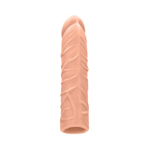 Realrock Realistic Veiny 7 In. Penis Sleeve Extender Beige - Image 4