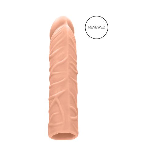 Realrock Realistic Veiny 7 In. Penis Sleeve Extender Beige - Image 7