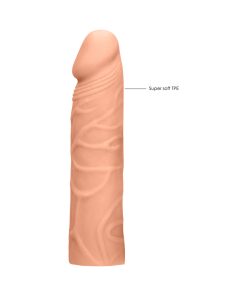 Realrock Realistic Veiny 7 In. Penis Sleeve Extender Beige