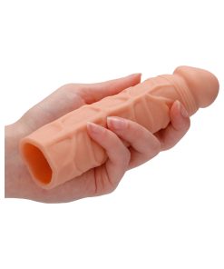 Realrock Realistic Veiny 7 In. Penis Sleeve Extender Beige