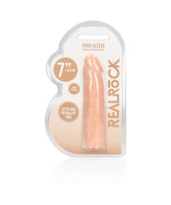 Realrock Realistic Veiny 7 In. Penis Sleeve Extender Beige