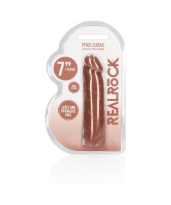 Realrock Realistic Veiny 7 In. Penis Sleeve Extender Tan