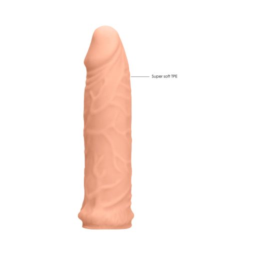 Realrock Realistic 6 In. Penis Sleeve Extender Beige - Image 8