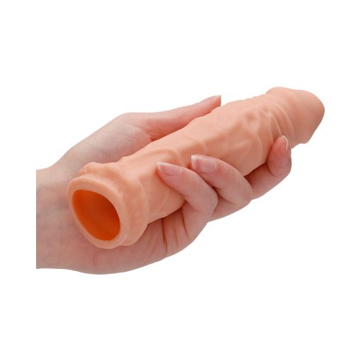 Realrock Realistic 6 In. Penis Sleeve Extender Beige - Image 9