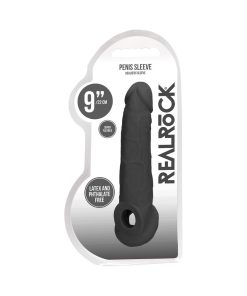 Realrock Realistic 9 In. Penis Sleeve Extender Sling Black