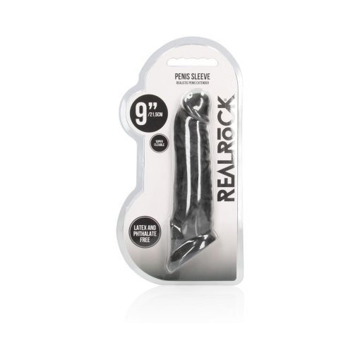 Realrock Realistic 9 In. Penis Sleeve Extender Sling Black - Image 12