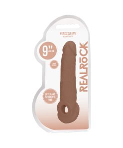 Realrock Realistic 9 In. Penis Sleeve Extender Sling Tan