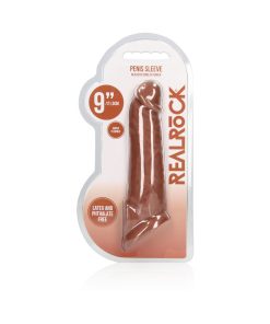 Realrock Realistic 9 In. Penis Sleeve Extender Sling Tan