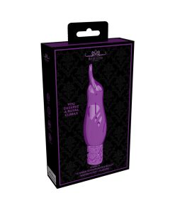 Royal Gems Sparkle Rechargeable Flicking Silicone Bullet Vibrator Purple