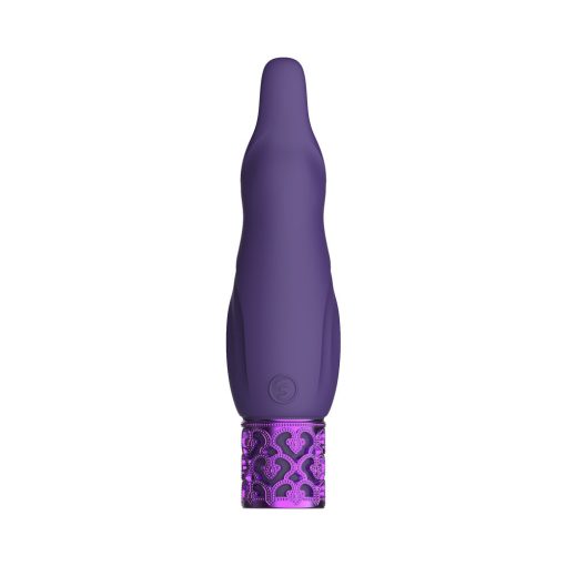 Royal Gems Sparkle Rechargeable Flicking Silicone Bullet Vibrator Purple - Image 2