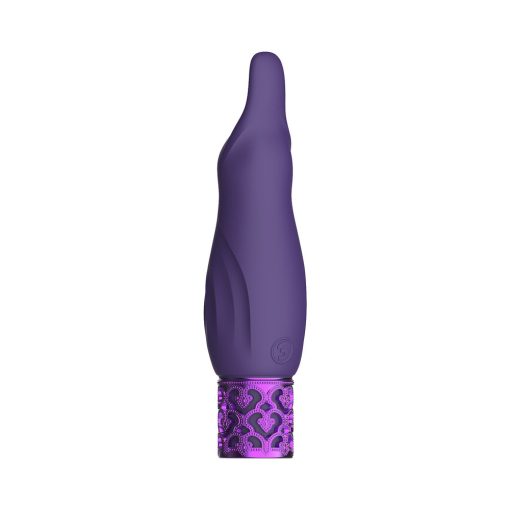 Royal Gems Sparkle Rechargeable Flicking Silicone Bullet Vibrator Purple - Image 4