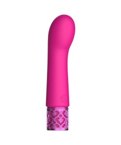Royal Gems Bijou Rechargeable Curved Silicone Bullet Vibrator Pink