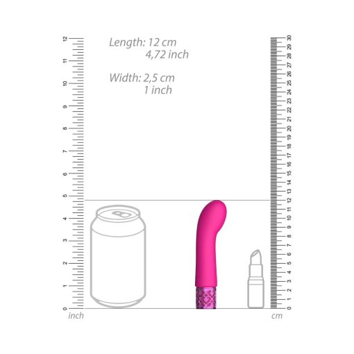 Royal Gems Bijou Rechargeable Curved Silicone Bullet Vibrator Pink - Image 5