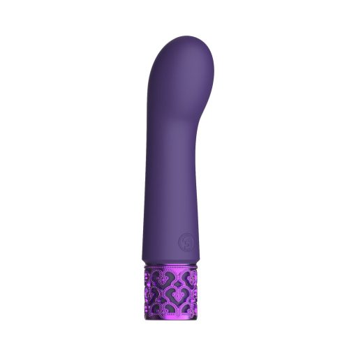 Royal Gems Bijou Rechargeable Curved Silicone Bullet Vibrator Purple - Image 2
