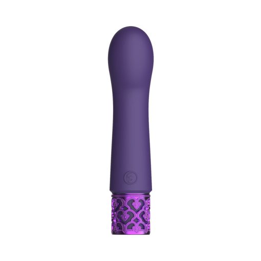 Royal Gems Bijou Rechargeable Curved Silicone Bullet Vibrator Purple - Image 4