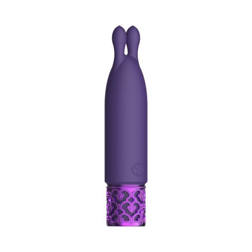 Royal Gems Twinkle Rechargeable Silicone Bullet Vibrator With Ears Purple - Image 3