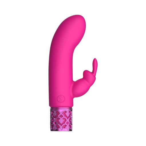 Royal Gems Dazzling Rechargeable Silicone Miniature Rabbit Vibrator Pink - Image 2