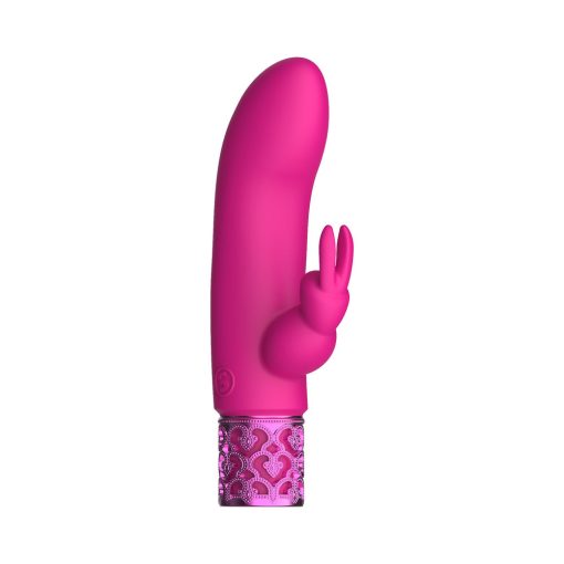 Royal Gems Dazzling Rechargeable Silicone Miniature Rabbit Vibrator Pink - Image 3