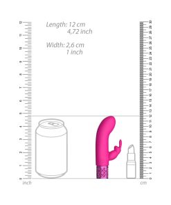 Royal Gems Dazzling Rechargeable Silicone Miniature Rabbit Vibrator Pink