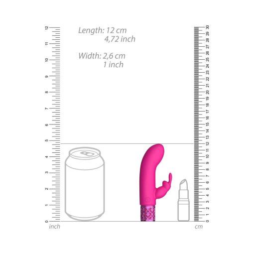 Royal Gems Dazzling Rechargeable Silicone Miniature Rabbit Vibrator Pink - Image 5