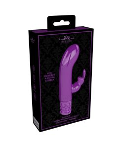 Royal Gems Dazzling Rechargeable Silicone Miniature Rabbit Vibrator Purple