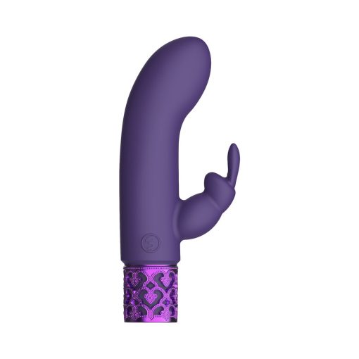 Royal Gems Dazzling Rechargeable Silicone Miniature Rabbit Vibrator Purple - Image 2