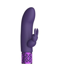 Royal Gems Dazzling Rechargeable Silicone Miniature Rabbit Vibrator Purple