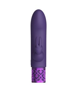 Royal Gems Dazzling Rechargeable Silicone Miniature Rabbit Vibrator Purple