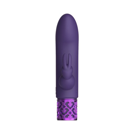 Royal Gems Dazzling Rechargeable Silicone Miniature Rabbit Vibrator Purple - Image 4