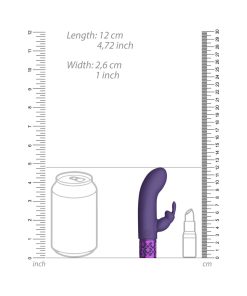 Royal Gems Dazzling Rechargeable Silicone Miniature Rabbit Vibrator Purple