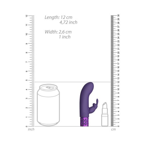 Royal Gems Dazzling Rechargeable Silicone Miniature Rabbit Vibrator Purple - Image 5