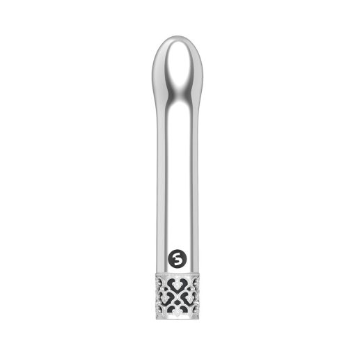 Royal Gems Jewel Rechargeable 10-Speed Bullet Vibrator Silver - Image 2