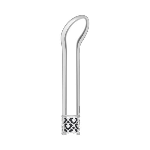 Royal Gems Jewel Rechargeable 10-Speed Bullet Vibrator Silver - Image 4