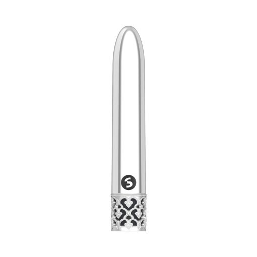 Royal Gems Shiny Rechargeable 10-Speed Bullet Vibrator Silver - Image 2
