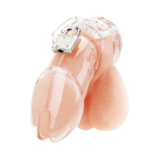Blue Line Acrylic See-Thru Chastity Cock Cage Clear - Image 2