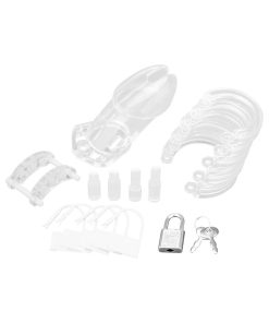 Blue Line Acrylic See-Thru Chastity Cock Cage Clear