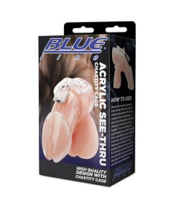 Blue Line Acrylic See-Thru Chastity Cock Cage Clear
