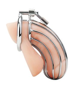 Blue Line Prisoner Cock Cage Silver