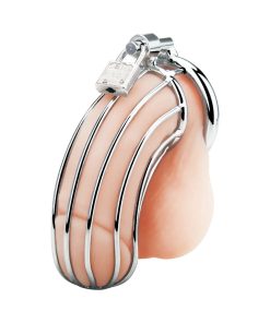 Blue Line Prisoner Cock Cage Silver