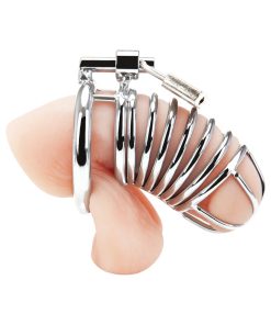 Blue Line Deluxe Chastity Cage Silver