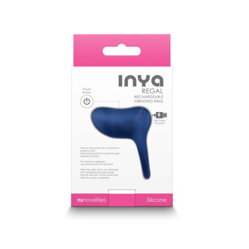 Inya Regal Rechargeable Vibrating Ring Blue - Image 3