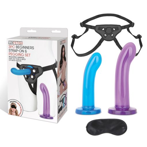 Lux Fetish 3-Piece Beginners Strap-On & Pegging Set - Image 2