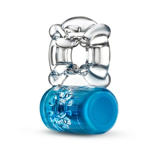 Play With Me Pleaser Rechargeable Vibrating C-Ring Blue - Image 3
