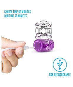 Play With Me Pleaser Rechargeable Vibrating C-Ring Purple