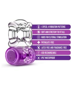 Play With Me Pleaser Rechargeable Vibrating C-Ring Purple