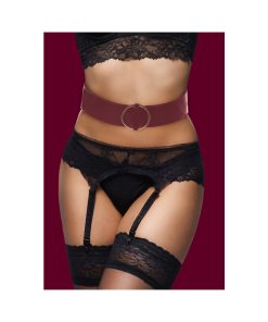Ouch! Halo Ringed Waist Restraint Belt Burgundy S/M