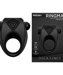 Decadence Ring Man Vibrating Rechargeable Cock Ring Black