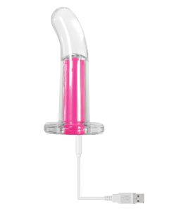 Gender X Pink Paradise Rechargeable Remote-Controlled Vibrating Curved Anal Plug Clear/Pink
