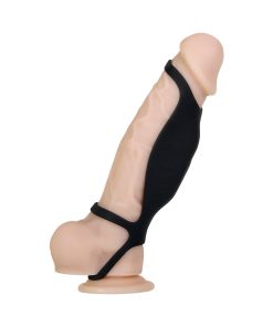 Gender X Rocketeer Rechargeable Triple-Ring Vibrating Silicone Penis Sheath Black