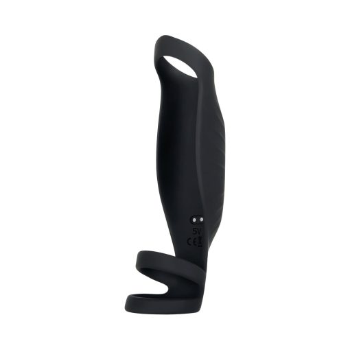 Gender X Rocketeer Rechargeable Triple-Ring Vibrating Silicone Penis Sheath Black - Image 8